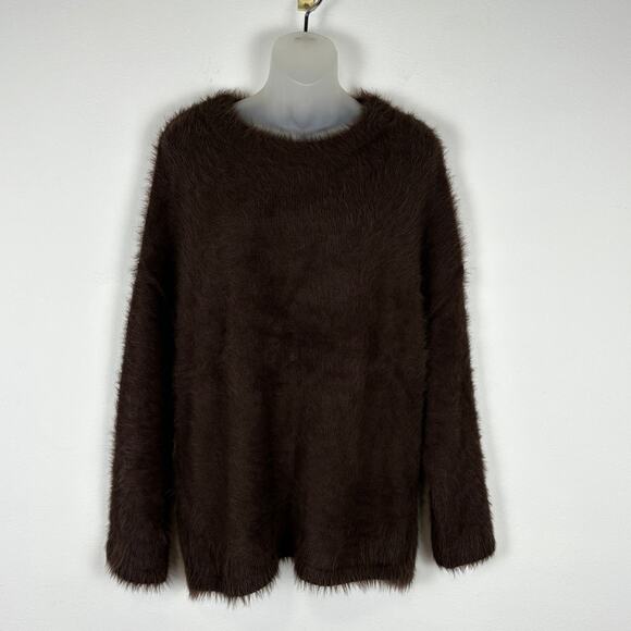 Free People HARRISON BUNNY Fuzzy Oversized Slouchy Sweater in Brown S NWOT $168 - Picture 4 of 7